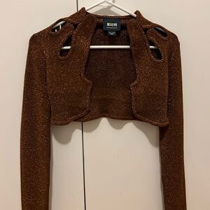 Brown shimmer shrug